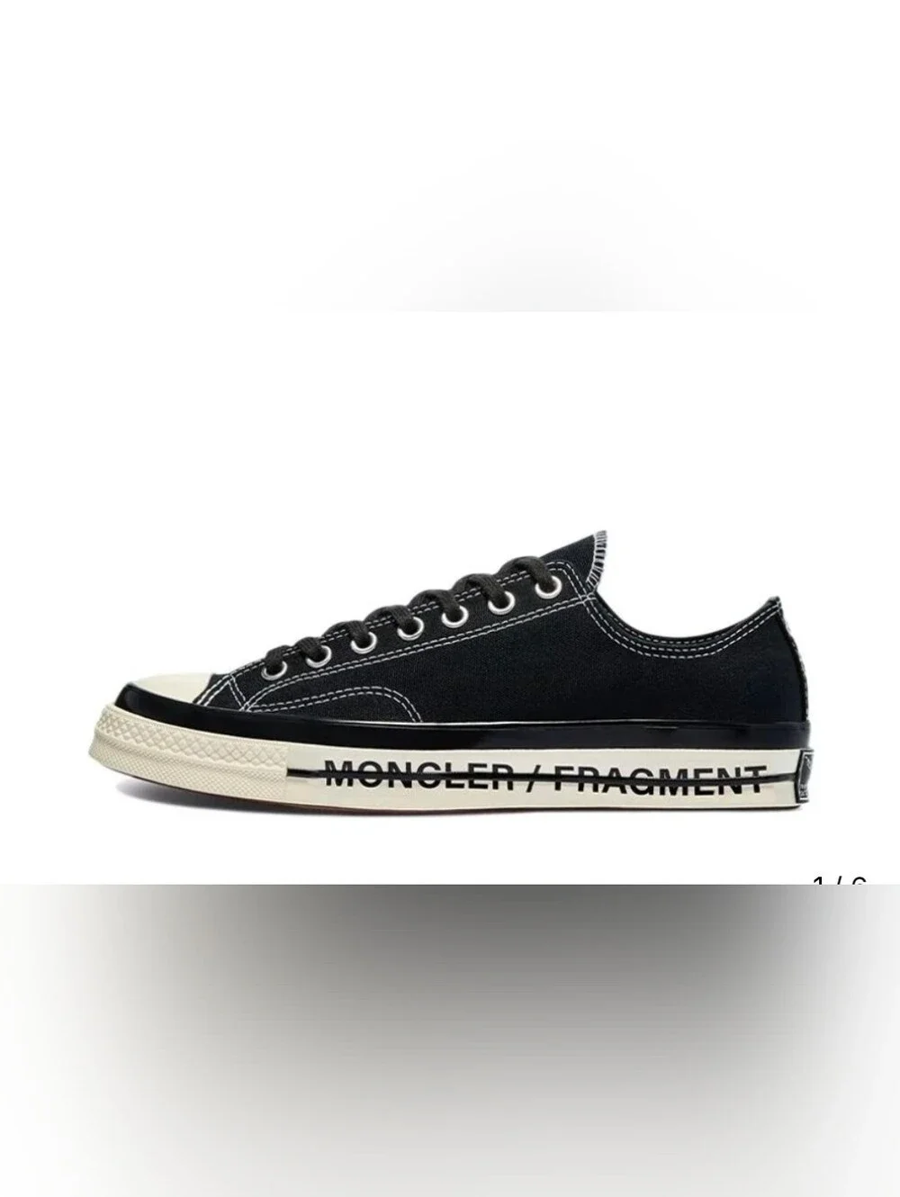 Moncler Black & White Low-Top Canvas Sneakers